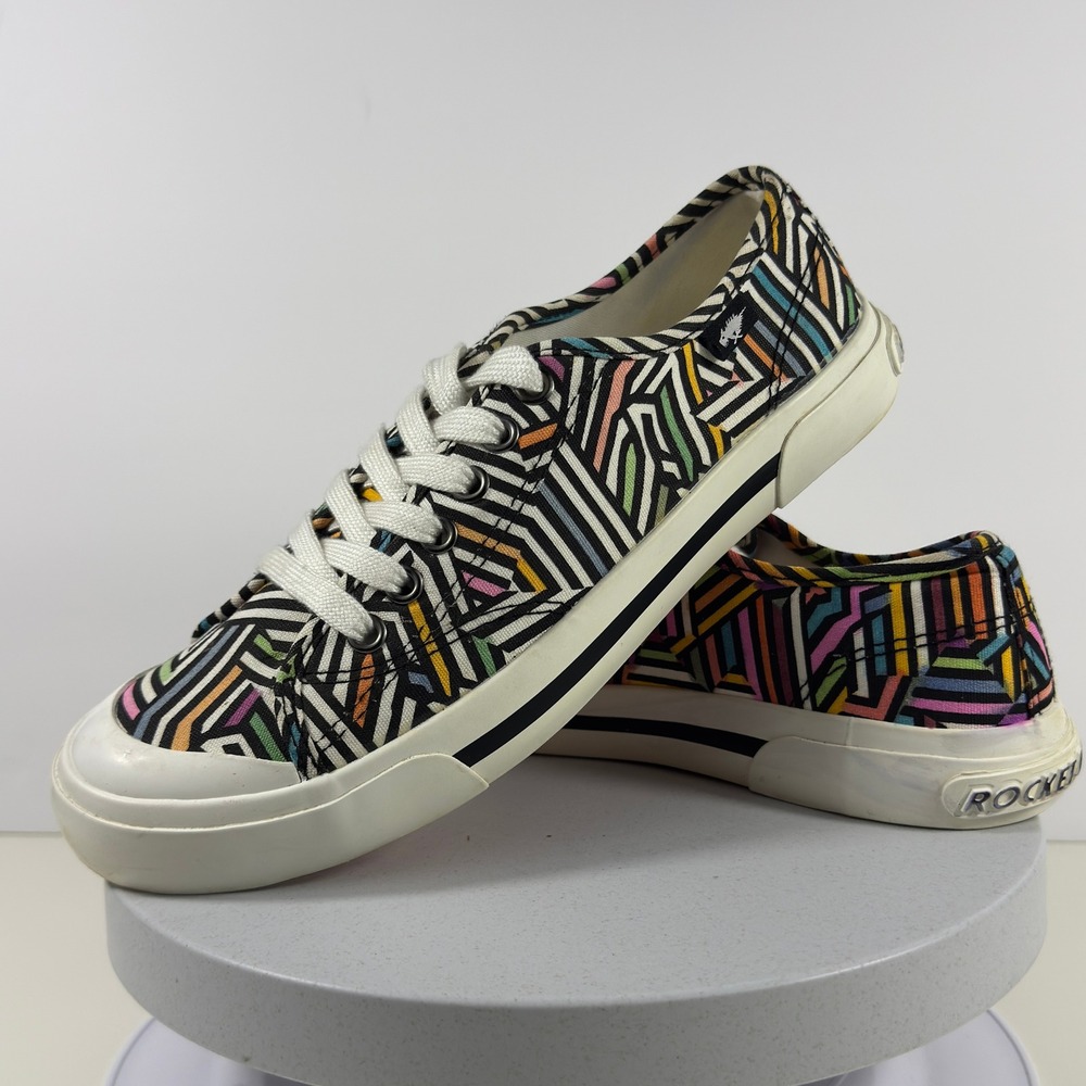 Rocket‎ Dog Women Sneakers Jazzin Canvas Geometric Print Casual 8.5